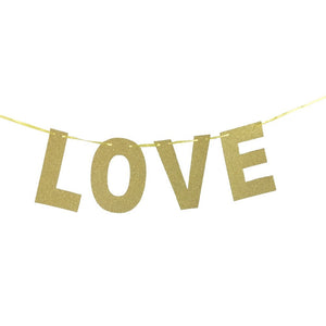 Gold sparkly Love banner