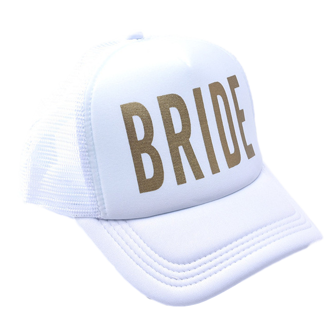 white bride hat bachelorette trucker mesh back
