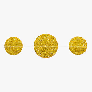 gold sparkle circle sewn garland