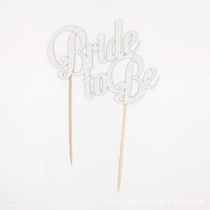"Bride to be" cake topper - gold, silver