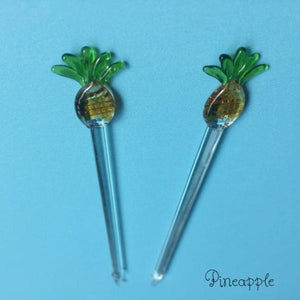 handmade glass stir stick - pineapple
