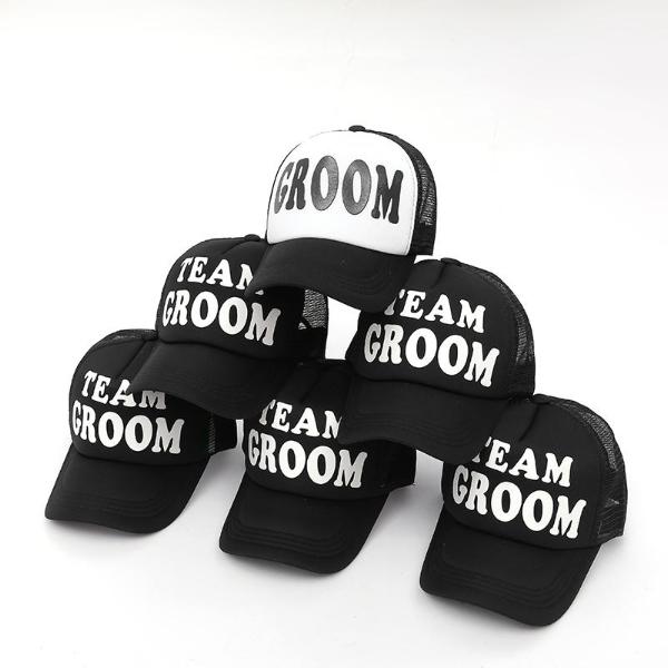 Black Mesh back hat Team Groom