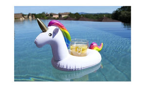 Mini inflatable floating unicorn cup holder