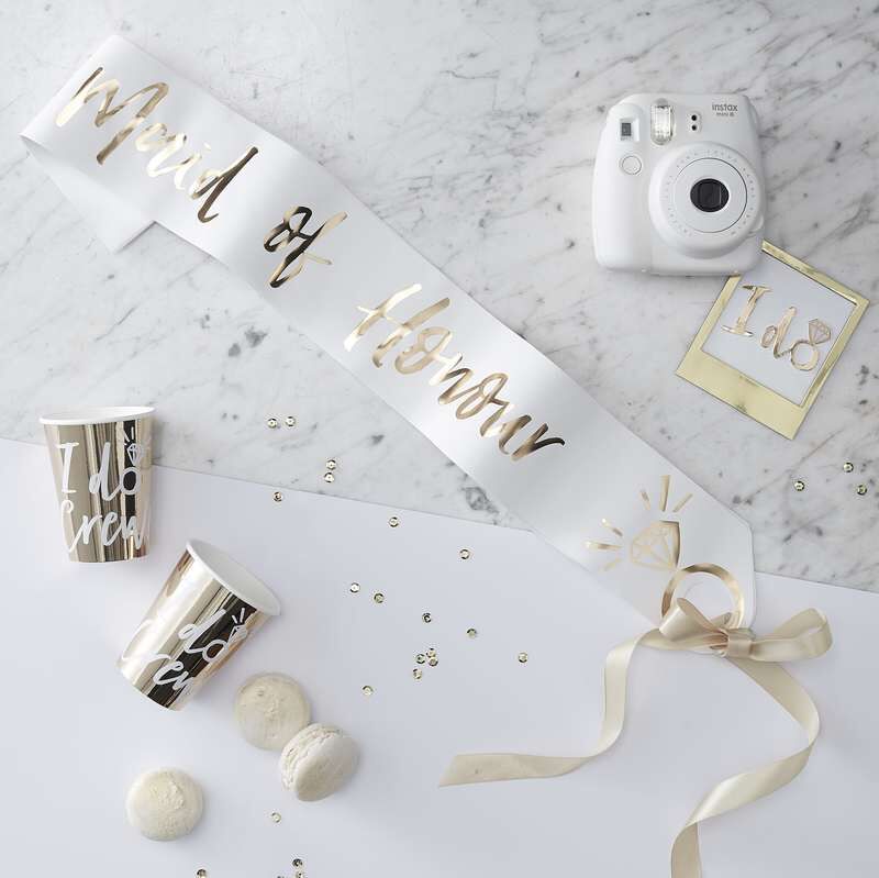 I Do Crew gold bachelorette sash pack of 6