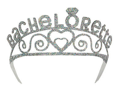 Silver sparkly bachelorette tiara