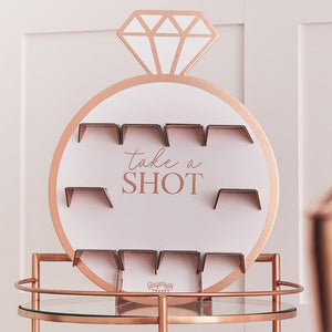 Rose Gold Bachelorette Party Drinks Shot Wall