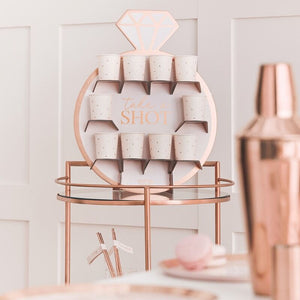 Rose Gold Bachelorette Party Drinks Shot Wall