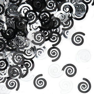 Black and Silver Swirl Confetti