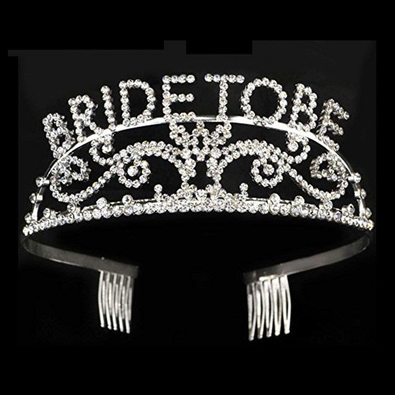 Bride to be tiara with rhinestones perfect for bachelorette or bridal shower