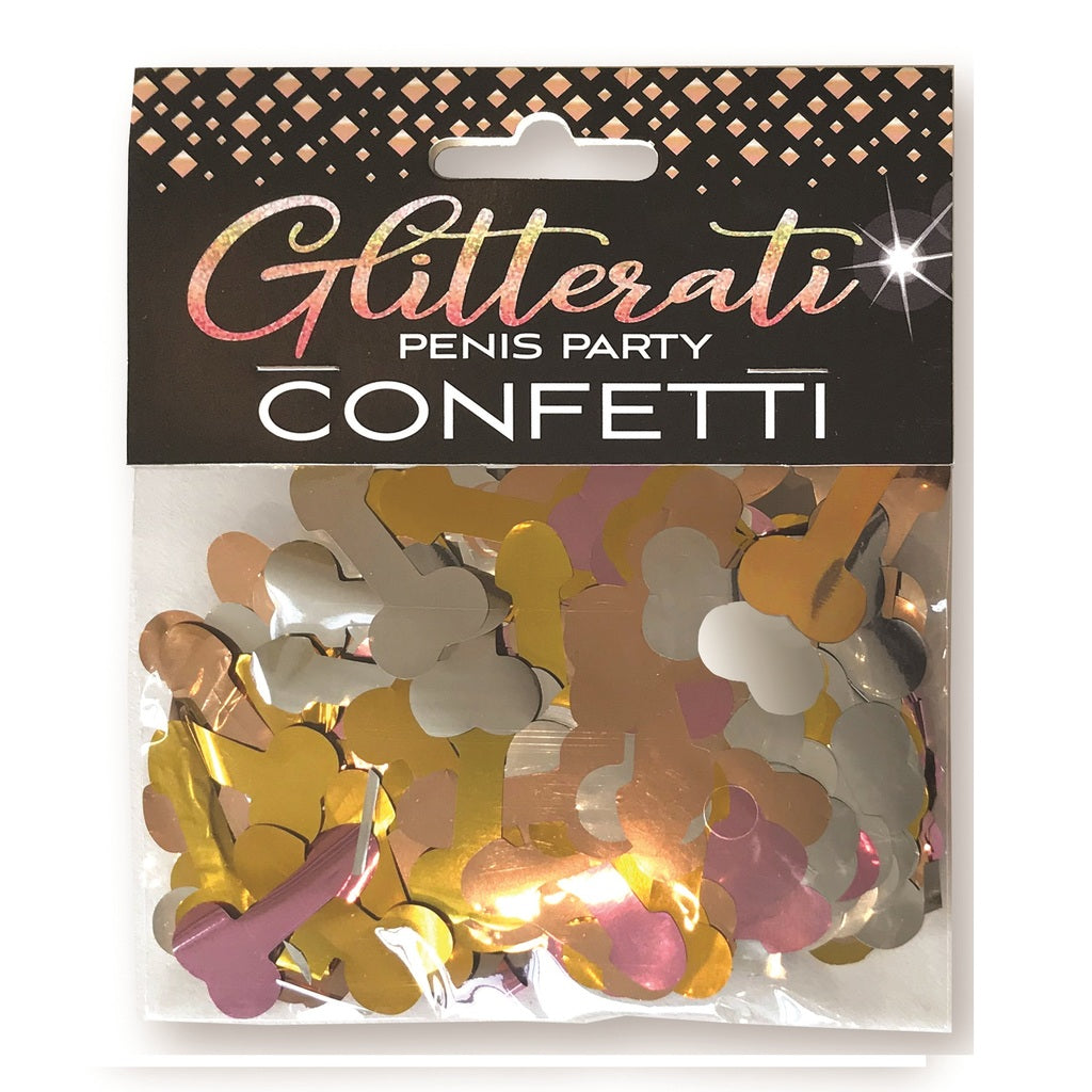 Glitterati bachelorette penis confetti rose gold
