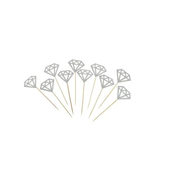 gold and silver ring bachelorette cake toppers
