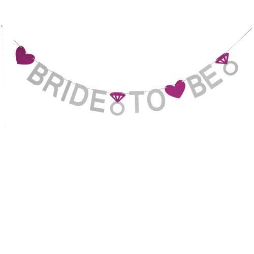 Bride to be Banner - silver & pink