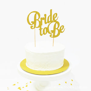 bride to be cake topper gold bachelorette bridal shower