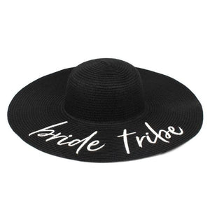 Bride Tribe Sun Hat - black