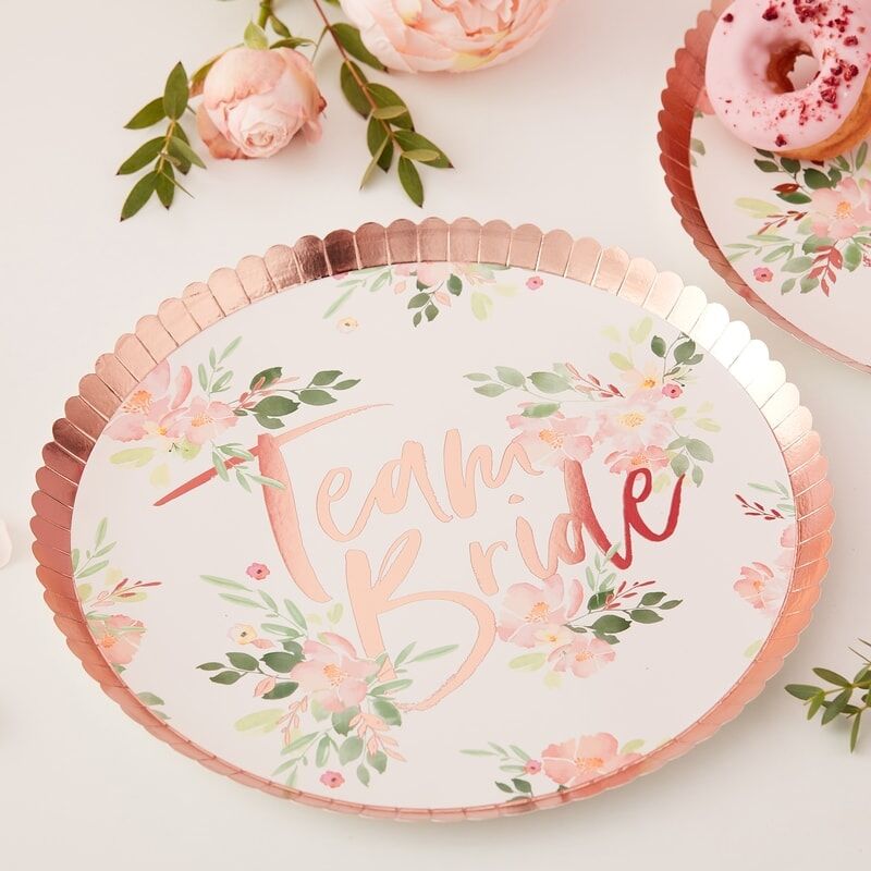 Ginger Ray floral bachelorette party plates Ottawa