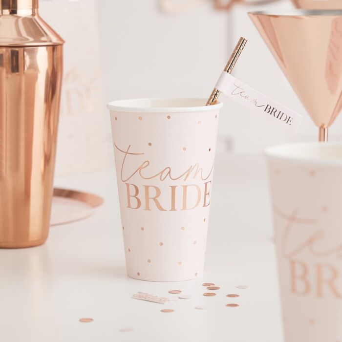 Rose Gold Team Bride Large Party Cups