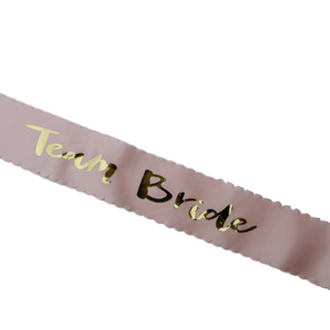 Team Bride - pink and gold fabric sash collection