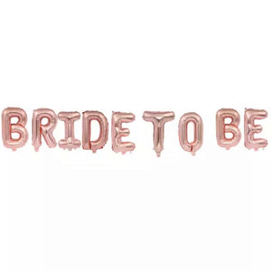 bride to be rose gold balloon banner