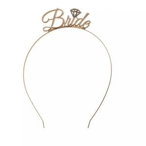 Gold Bride headband bachelorette party accessory tiara