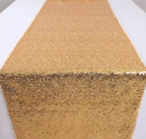 Sparkly sequin table runner - gold, rose gold