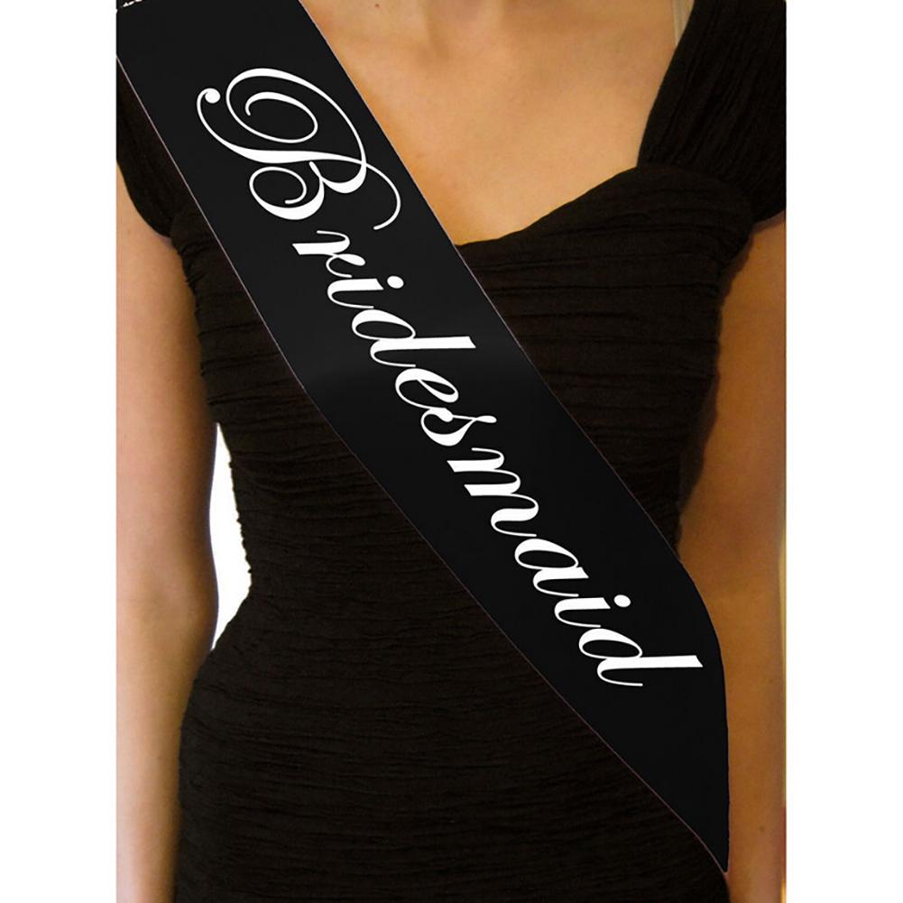 Bride to be and bridal party sashes - black fabric - Planet Bachelorette Bride to be and bridal party sashes - black fabric - Planet Bachelorette