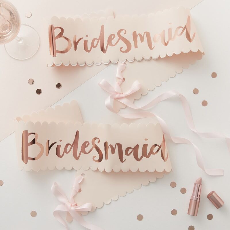 Bride and 2024 bridesmaids sashes